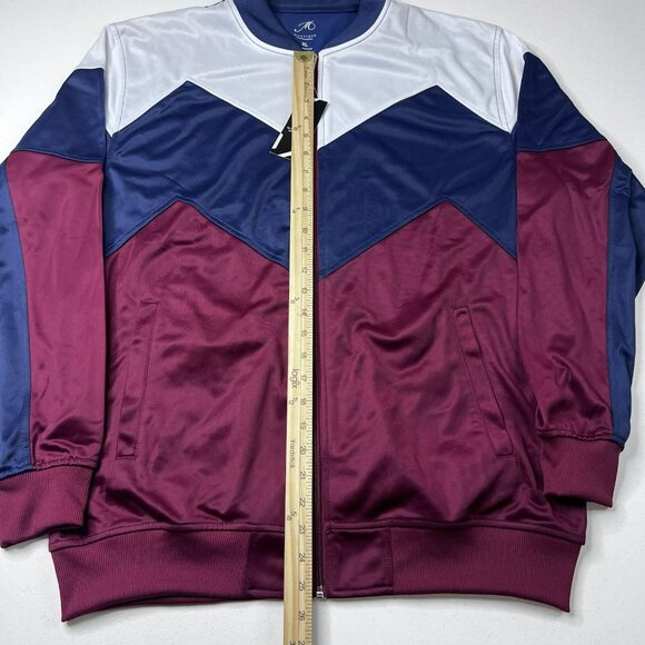 Montique International Track Jacket Maroon Blue White Men’s Size XL - Picture 4 of 7